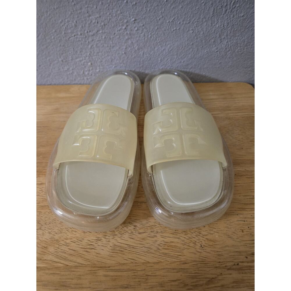 Tory Burch Bubble Jelly Slides Women's Size 6 Cream and Clear - Picture 2 of 6